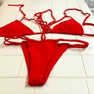 Women bikini 2 pieces color red size M